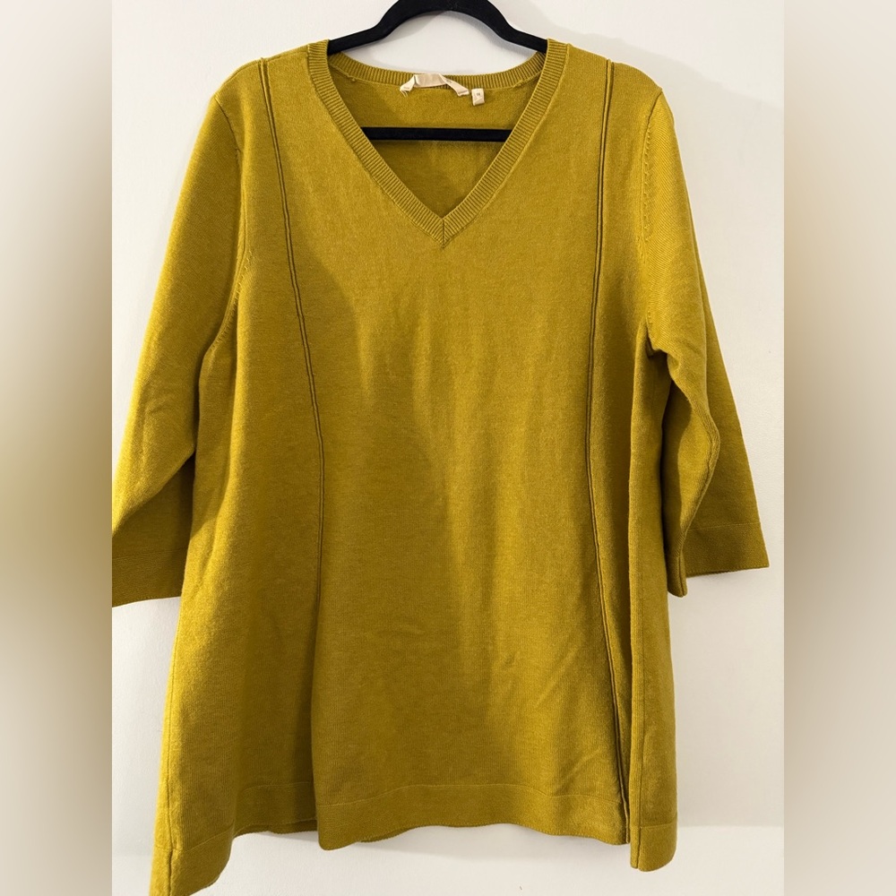 Soft Surroundings Mustard V-Neck Sweater